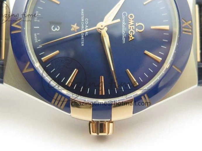 0409 Chic Constellation 131.33.41.21.03.001 SS RG TW Best Edition Blue Dial On Gummy Strap A 7872